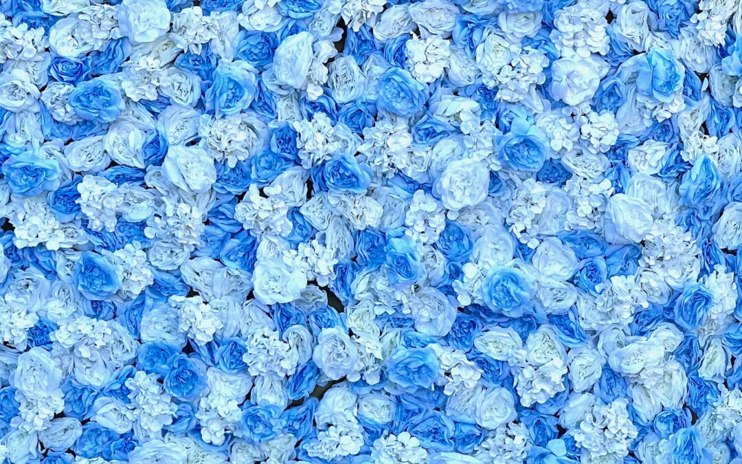 Baby Blue 3D Floral Wall