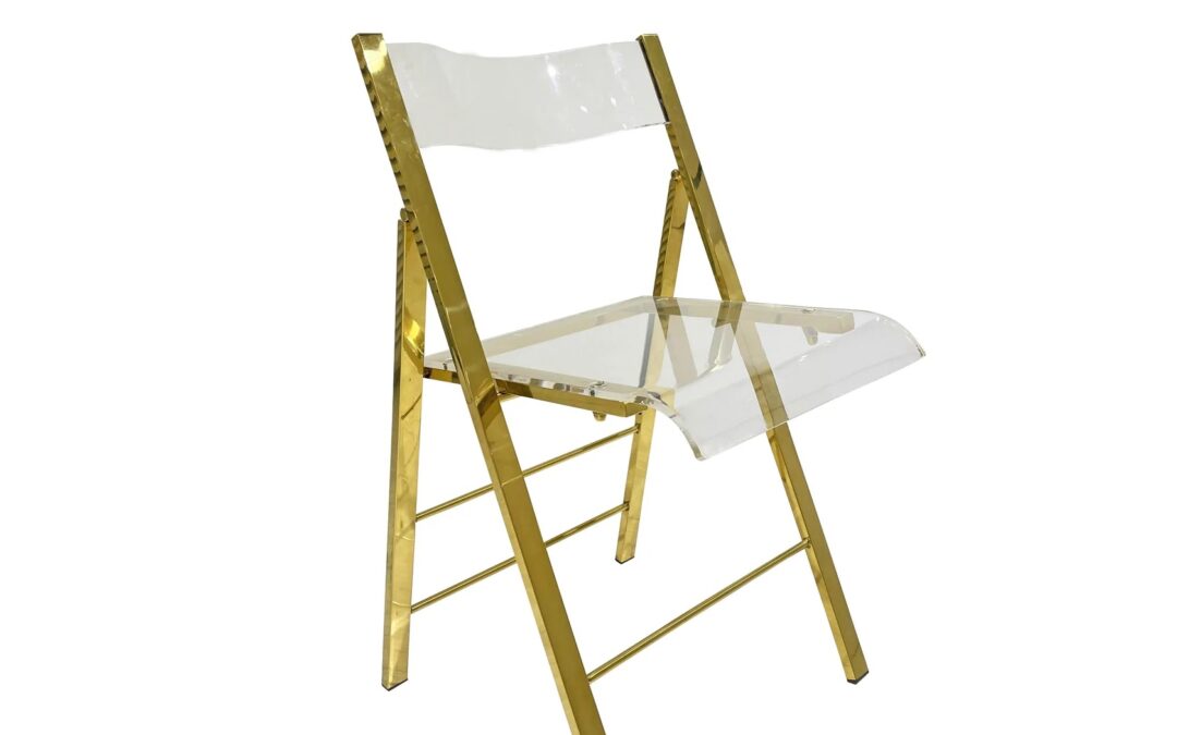 Folding Gold Acrylic Chairs