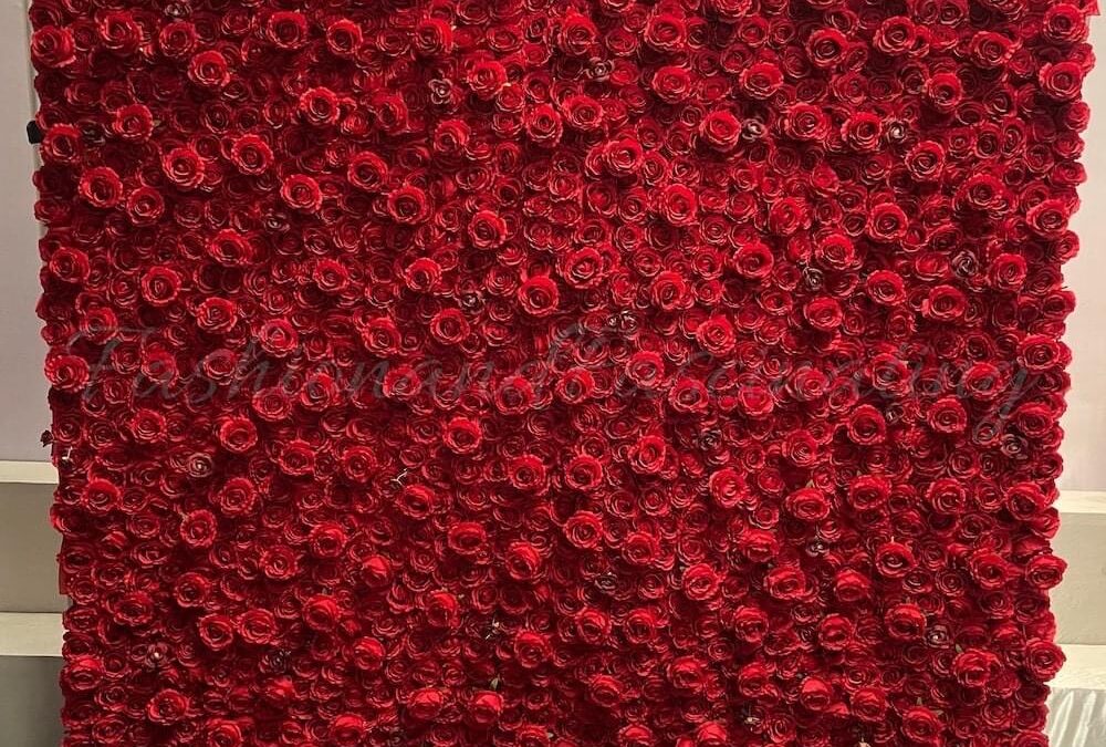 Ruby Red 3D Floral Wall